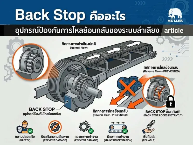 Back Stop อุปกรณ์ป้องกันการไหลย้อนกลับของระบบลำเลียงลำเลียง article